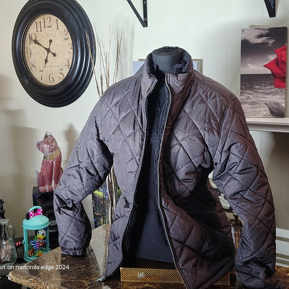 Weatherproof Men's Quilted Dark Brown Puffer Jacket